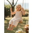 thumbnail image 6 of BemeyourBBs 2Pcs Toddler Baby Girl Summer Clothes Cotton Linen Outfits Fly Sleeve Ruffle Smocked Tank Tops Wide Legs Pants Set, 6 of 9
