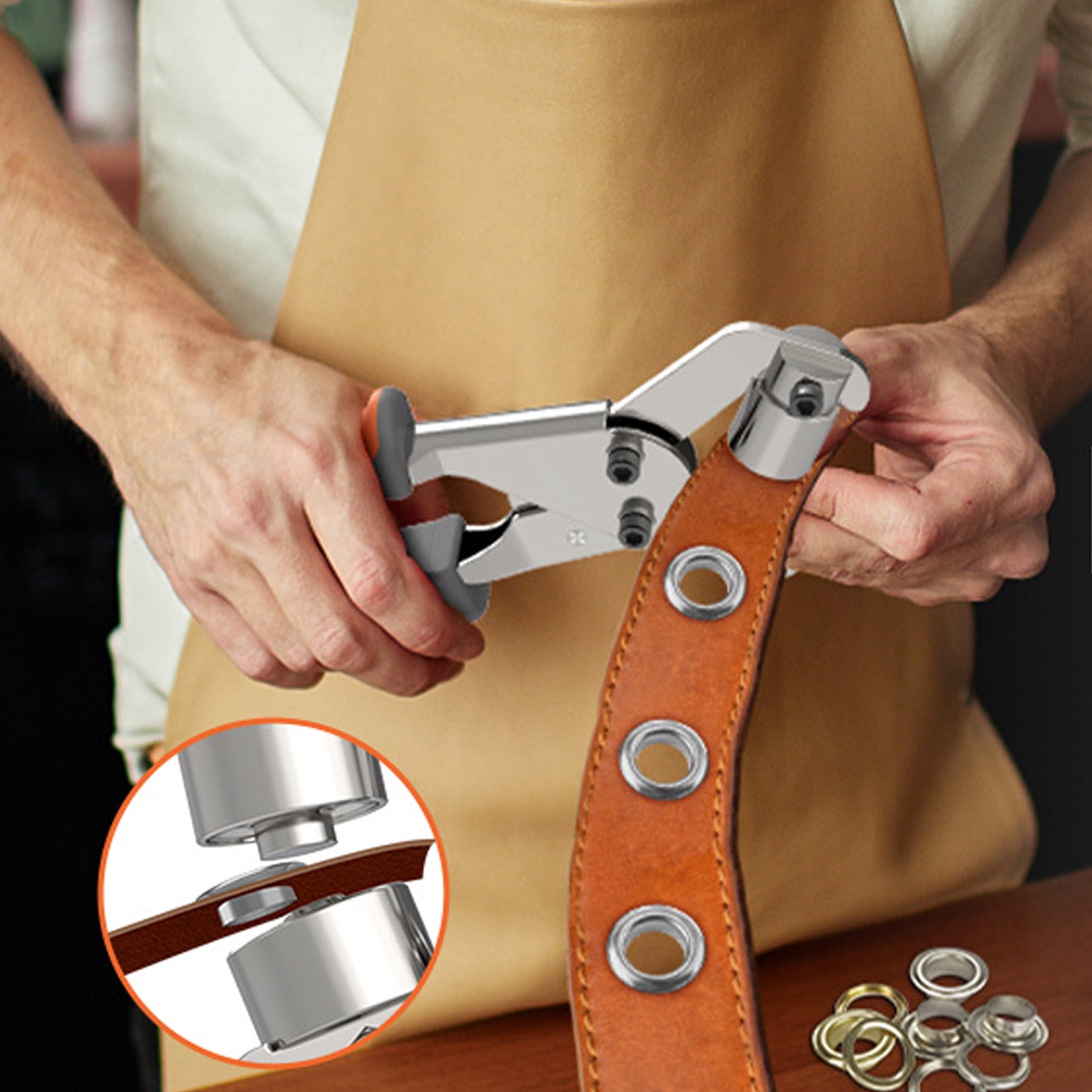 Yajisi Manual Grommet Pliers Set with 250 Silver Golden Eyelets 3/8in Handheld Hole Punch Tool Kit for Leather Fabric Belt Canvas (10.63 inches / 27 cm length, 35.27 oz / 1000 g)