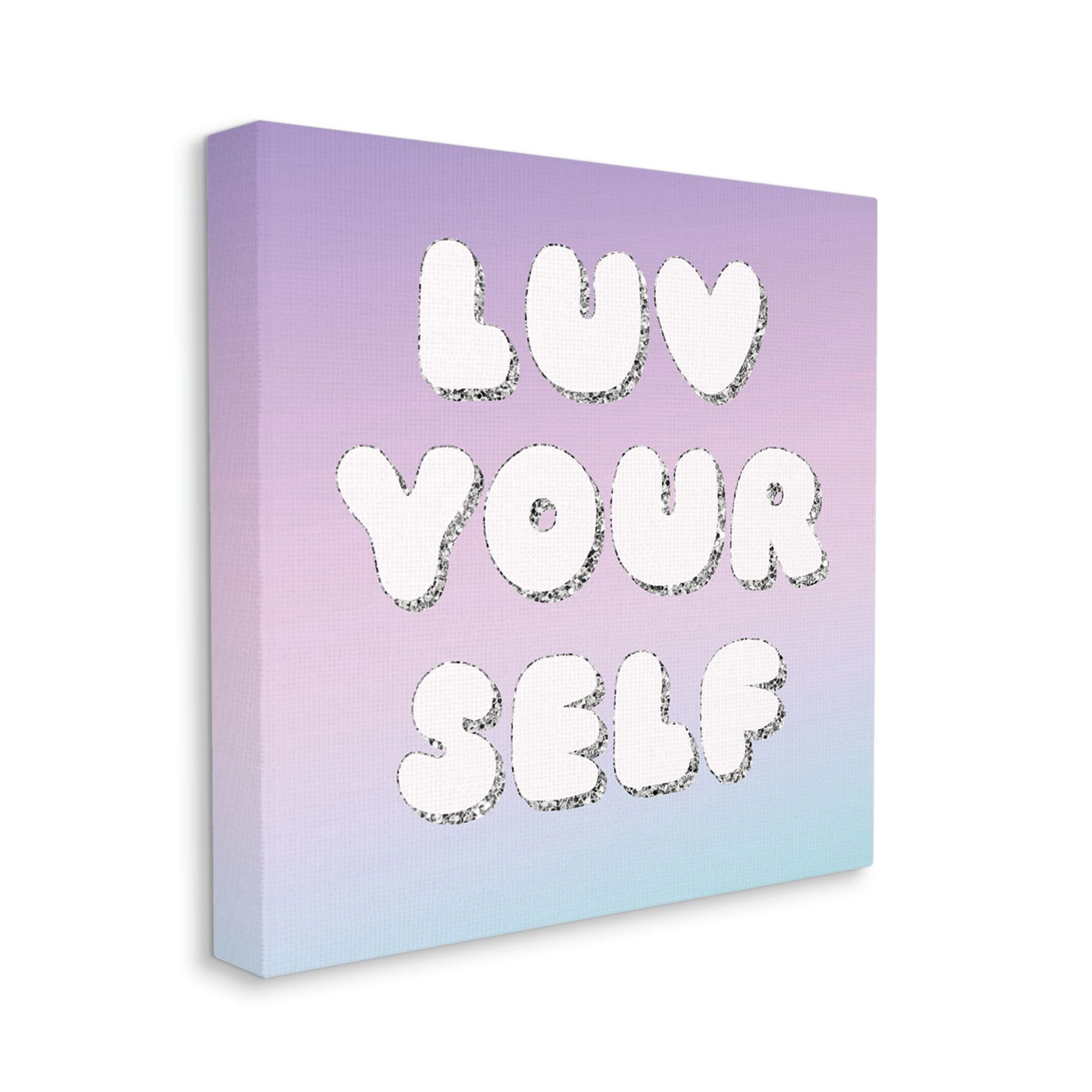 Stupell Industries Luv Yourself Self Care Phrase Inspirational Painting Gallery Wrapped Canvas Print Wall Art