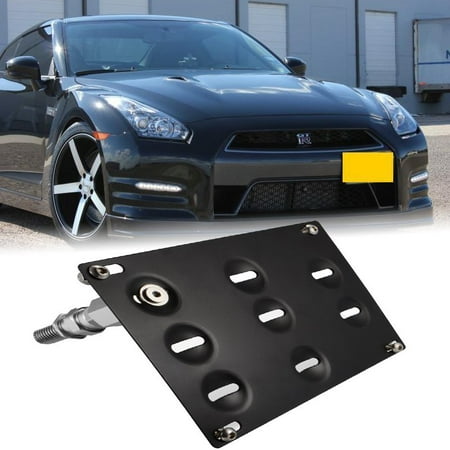 GTP JDM Style Front Bumper Tow Hook License Plate Mounting Bracket Holder Relocator for Nissan 370Z Z34 GTR R35 Sentra Juke/Infiniti G37 2dr Coupe / Q60 / Q50 (fit Without Front Parking