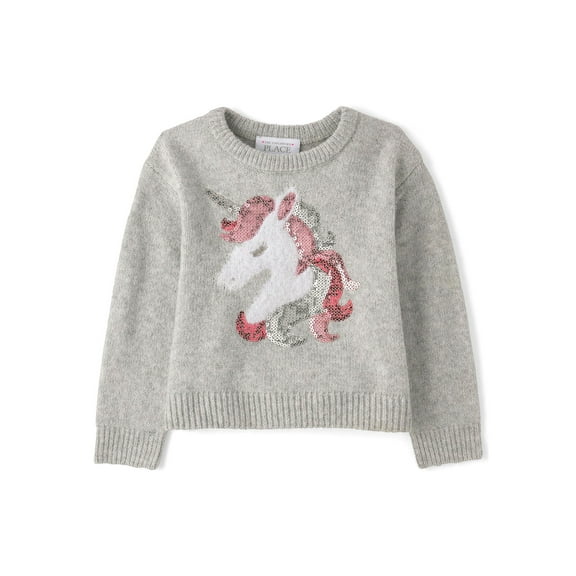 The Children's Place Toddler Girls Long Sleeve Sequin Sweater, Sizes 12M-5T