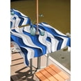 thumbnail image 2 of Outdoor Tablecloths with Umbrella Hole & Zipper, Blue White Moire 60x60 Inch Square Tablecloths, Modern Abstract Art Waterproof Table Cloth, Patio/Pool/Picnic Table Covers, 2 of 8