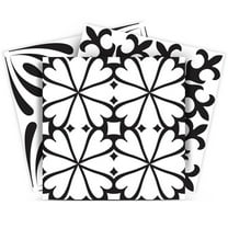 HomeRoots 555906 12 x 12 in. Black & White Mash Peel & Stick Removable Tiles