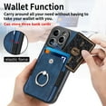 thumbnail image 2 of ELEHOLD Wallet Case for iPhone 11,with Card Holder 360° Rotation Ring Holder Stand Function Shockproof Anti-Scratch Protective Luxury Leather Purse Case,blue, 2 of 8