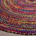 thumbnail image 4 of Safavieh Tressed Collection BRD210A Fait à la Main Boho Réversible Coton Zone Tapis, 6' x 6' Rond, Rouge / Multi, 4 of 4
