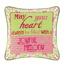 14" x 14" May Your Heart Always Be Needlepoint Throw Pillow