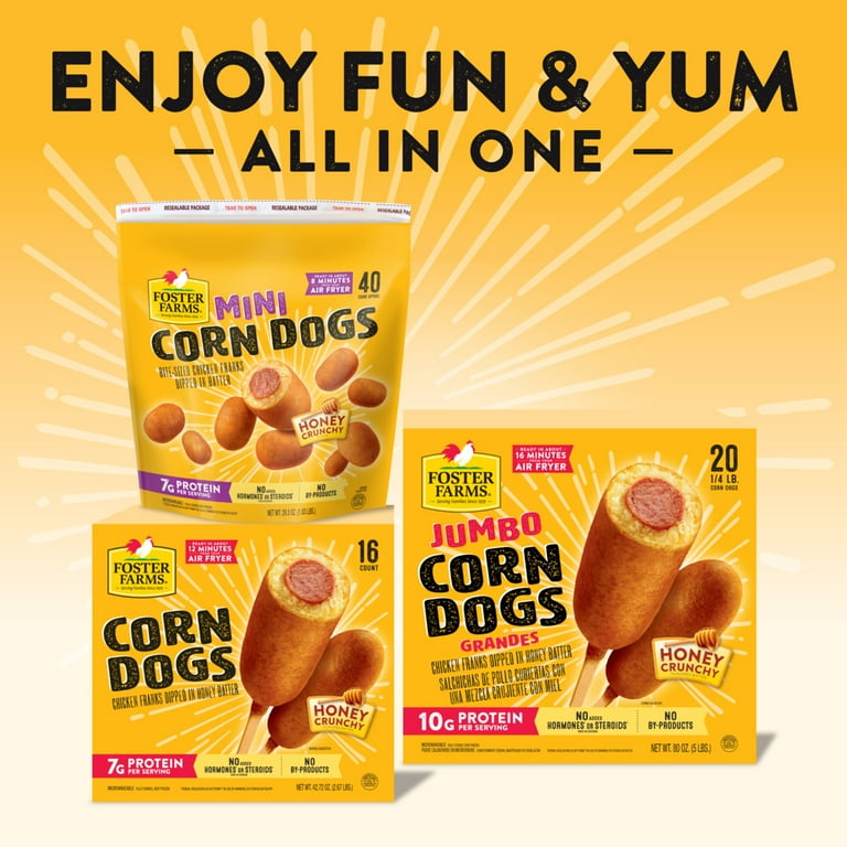 Foster Farms Honey Crunchy Mini Corn Dogs, 56 oz, 84 ct Bag