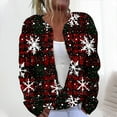 thumbnail image 2 of Hueook Pea Coats for Women Christmas Printed Knitted Cardigan Button Coat Multicolor 5X, 2 of 5
