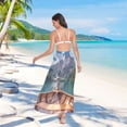 thumbnail image 7 of FORMRS Womens Long Sarong Beach Wrap Semi-Sheer Bikini Skirt Bathing Swimsuit Cover Up, Lake, 7 of 7