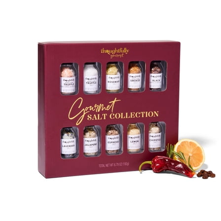 Thoughtfully Gourmet Flavored Salt, Cooking Salt Sampler Gift Set, 10 Count