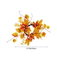 thumbnail image 4 of Aurorax Fall Candle Holders,Fall Candle Ring Wreath with Berries Pumpkin 14" Rustic Thanksgiving Harvest Decor Table Centerpiece, 4 of 6