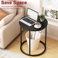 thumbnail image 5 of Round End Table - Modern Side Table for Living Room or Bedroom - Black, 5 of 9