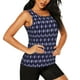 thumbnail image 2 of Fotbe Purple and Blue Squares Blusas Sin Mangas para Mujer – Estilo Casual, Corte Suelto, Slim-Fit, Cuello Redondo Deportivo, Tops de Verano para Gimnasio y Yoga-Large, 2 of 7
