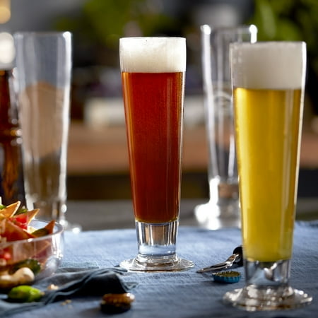 Flared Pilsner Beer Glass - Libbey Stockholm Pilsner Beer Glasses, Set of 4