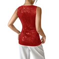 thumbnail image 4 of LWavelet Sequin V-Neck Sleeveless Tank Top Women Glitzy Party Night Out Trendy Tops Red S, 4 of 4