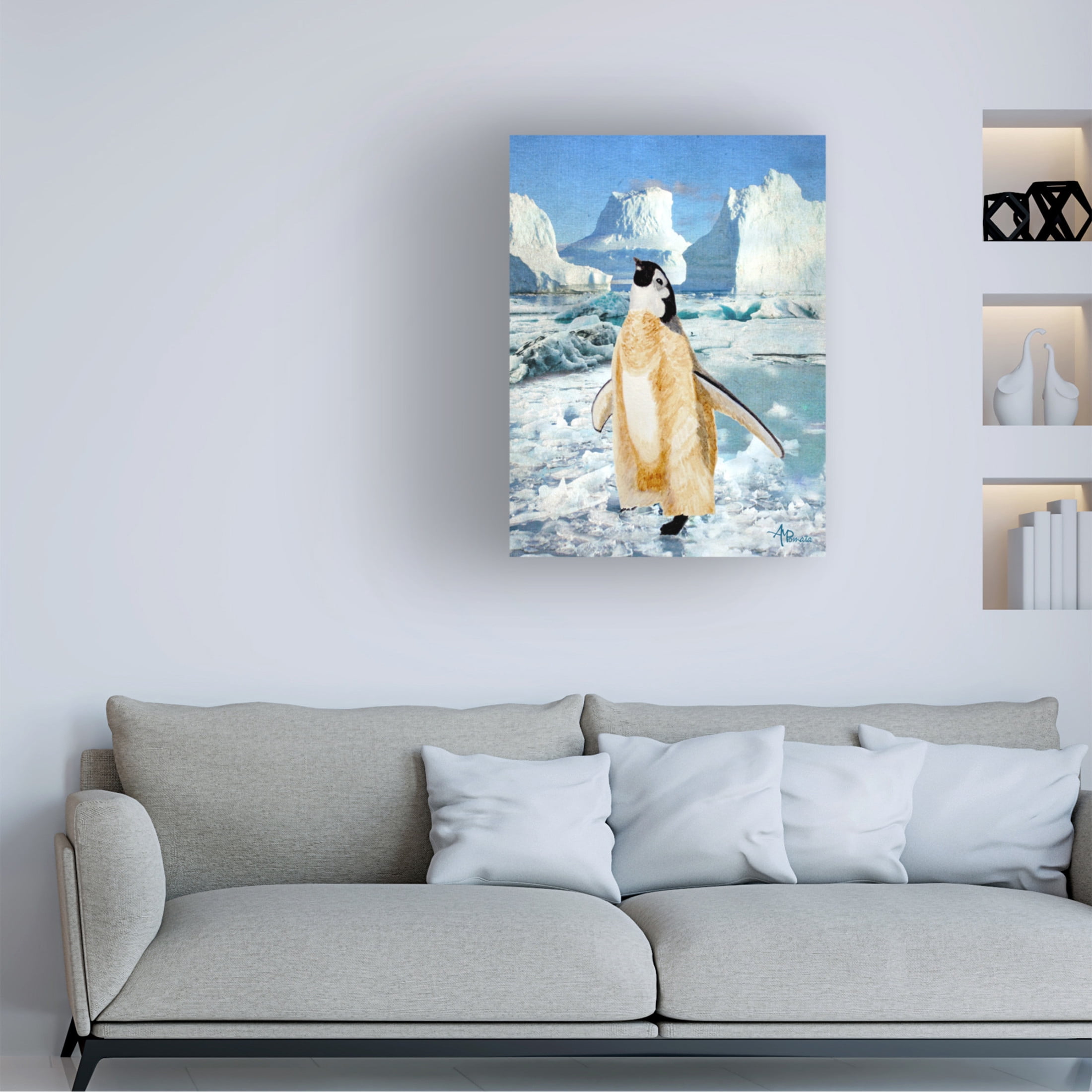 Canvas Wall Art - Angeles M. Pomata 'Penguin Chick In The Arctic' Wall Art for Living Room, Bedroom, or Office D?cor by Trademark Fine Art - 35 x 47 Inches