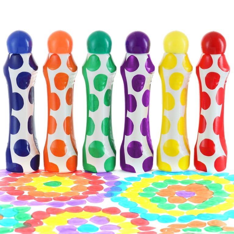 J MARK Jumbo Washable Dot Markers for Toddlers –Dabbers (3 Oz each) with  Educational Activity Book – Dot Markers Washable -Easy Grip Bingo Daubers  for