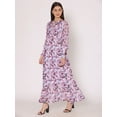 thumbnail image 4 of DressBerry Women's Printed Floor Length Georgette Dress Puff Sleeves Tiered Summer Wear Flared Maxi Dress, 4 of 7