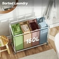 thumbnail image 4 of HOMCOM Laundry Hamper with Wheels, 160L Laundry Basket with 4 Bags, Grey, 4 of 10