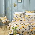 thumbnail image 3 of DaDa Bedding Yellow Fleur Floral Golden Orange Ivory Cream Scalloped Bedspread Set (18112), 3 of 9