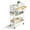 White, variant on 3 Tier Rolling Cart with Drawer, Metal Rolling Utility Cart on Wheels with Pegboard, Art Cart Storage Organizer with Tabletop for Living Room, Office, Bedroom (Black)