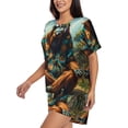 thumbnail image 2 of Susaid Forest Meditating Gorilla Print Women's Pajama Set, Button-Up Sleepwear with Elastic Waist Shorts, Perfect for Lounging, Yoga, Beach, and Casual Wear-XX-Large, 2 of 7