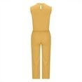 thumbnail image 4 of Woman Summer Outfits Summer Vacation Outfits for Women Clothing Set Female Round Neck Sleeveless Tops Pants Sets Trousers Pant Style S_268 Women's Tracksuits Orange 4XL, 4 of 6