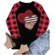 thumbnail image 4 of ICHUANYI Clearance Women's Loose Fashion Plaid Christmas Stitching O-Collar Long-sleeved Tops Blouse(Black, L) ICHUANYI WER2023081503271, 4 of 9