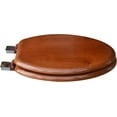 thumbnail image 3 of 5Q1E1-15CH Natural Wood Toilet Seat with Decorative Finish includes Vari-Adjust Lok-Down R'N'C Hinge, Elongated, Cherry with Chrome, 3 of 13