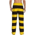thumbnail image 3 of Xecao Bee Stripe Men's Straight Lounge Pajama Pants: The Ultimate in Comfortable Sleepwear, 3 of 9