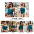 thumbnail image 5 of JYLFC Two Piece Plus Size Tankini Swimsuit for Women Ruffled Bathing Suit with Shorts Modest and Flattering Swimwear, Teal XL, 5 of 6