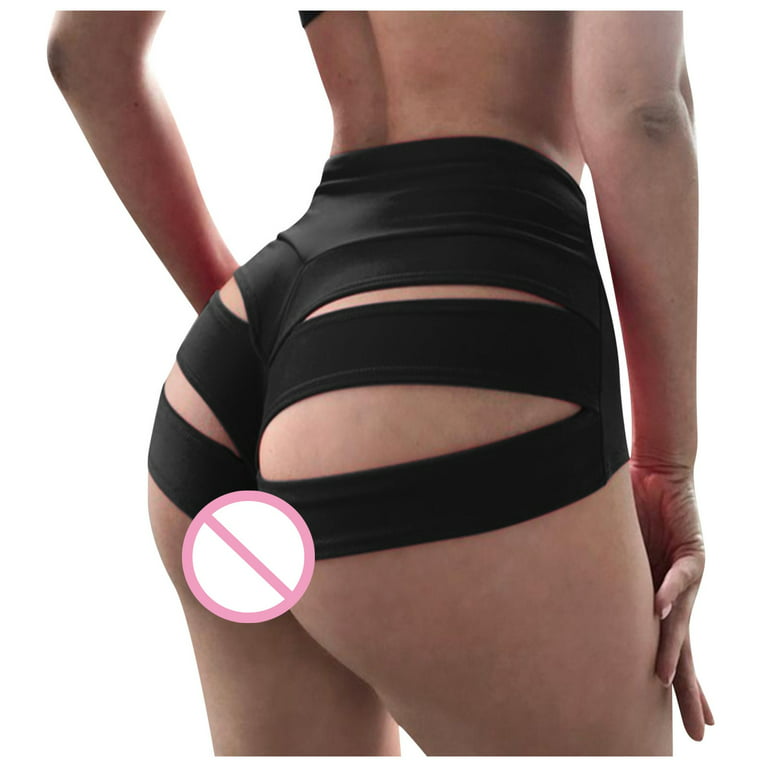 amousa Underwear Women's Sexy Low Waist Beautiful Butt Hollow Out Sexy Half  Pack Butt Underpants