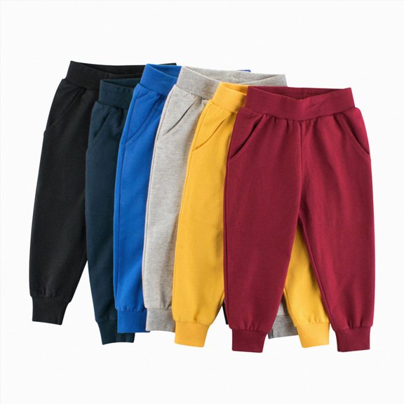 Pants For Boys 1-7 Years Tiddler Kids Baggy Sweatpants Wide Leg Pants Fall Winter Workout Athletic Pants Kids Black Sweatpants Size 6-7 Years