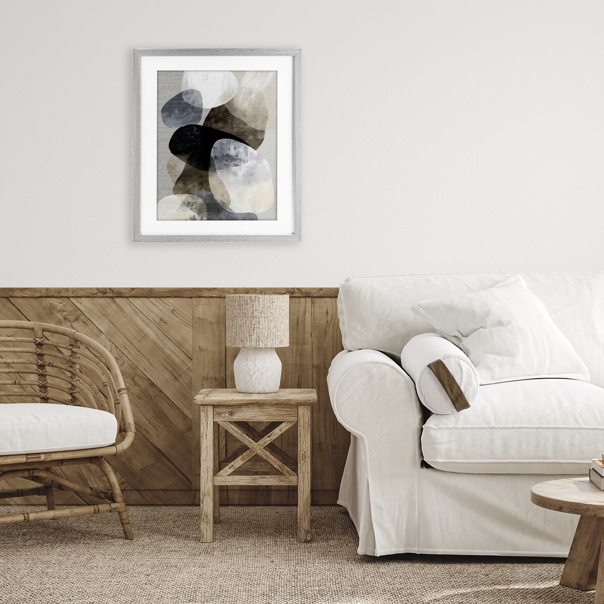 Stupell Industries Thoughts In Muted Layers Gray Framed Print Under Glass, design by Ink Drop Loft