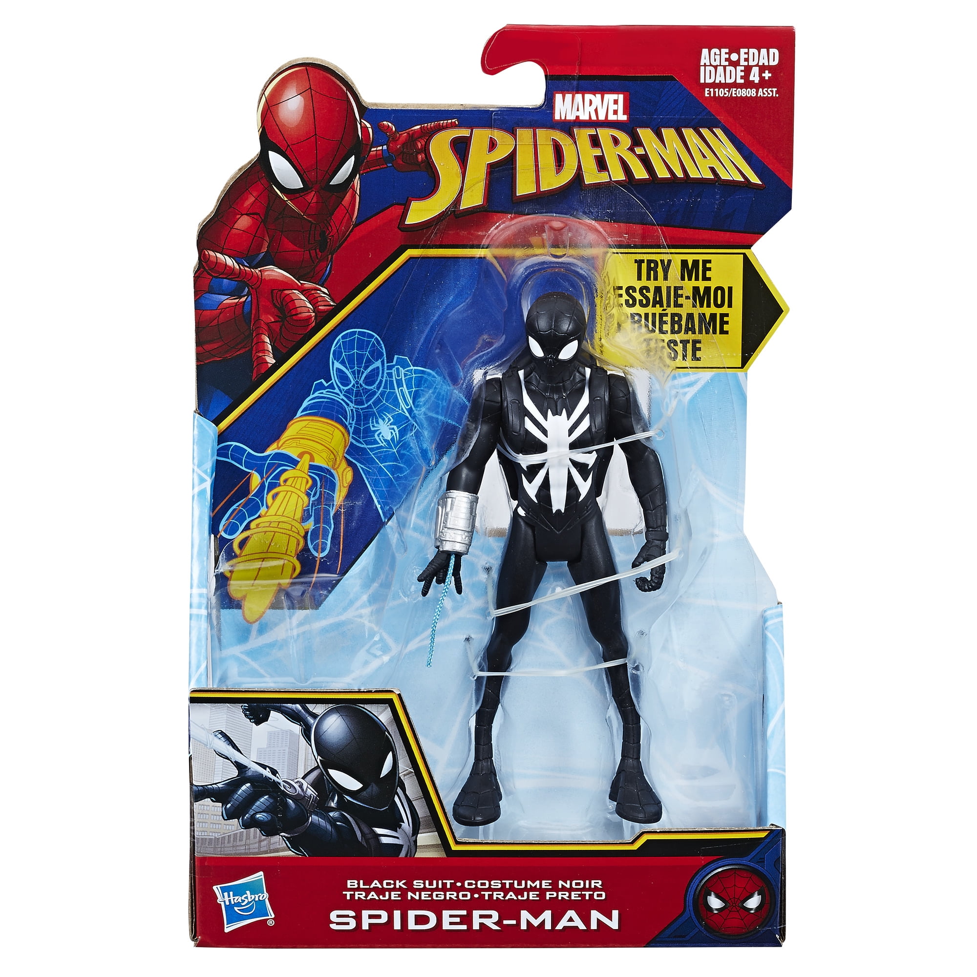 black spiderman action figure