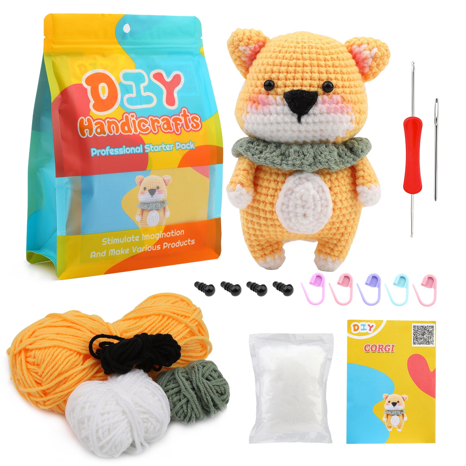 Jupean Beginners Crochet Kit, Cute Small Animals Kit for Beginers and ...