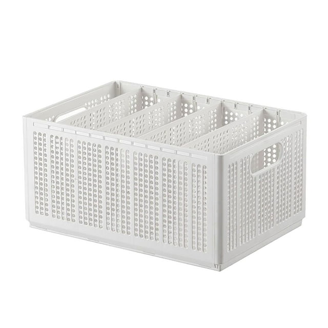 Boîtes de Rangement en Tissu, Bac de Rangement Divisé Robuste Gain de Place Blanc Pur pour Chambre Garde-Robe