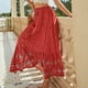 thumbnail image 5 of Mujer A Line Boho Maxi Falda Botón Frontal Estampado Floral Elástico Cintura Alta Plisado Flowy Swing Falda Larga ANGGREK Otros, 5 of 6