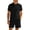 Black, variant on JUUYY Men's 2 Piece Casual Sets Solid Textured Short Sleeve Button Up Collared Shirts and Drawstring Shorts Set Summer Outfits Khaki XL