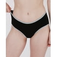 thumbnail image 2 of INNERSY Women's Underwear Packs Cotton Panties Hipster Regular & Plus Size Pack of 6 (S, Dark basics with gray hem), 2 of 5
