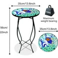 Patio Side Table Outdoor Mosaic Table Accent Coffee Table,Plant End