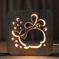 thumbnail image 2 of Wood Carving Cute Whale Table Lamp Bedside Lamp Hollow Carving Gift, 2 of 5