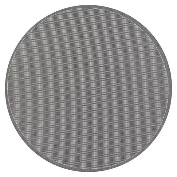 Couristan 7.5' Saddlestitch Round Area Throw Rug - Gray