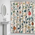 thumbnail image 5 of Spring Flower Shower Curtain for Bathroom Decor, Pomegranate Leaf Pastoral Flowers Vintage Waterproof Fabric Shower Curtain, 36"x72" Set with 12 Hooks, 5 of 9