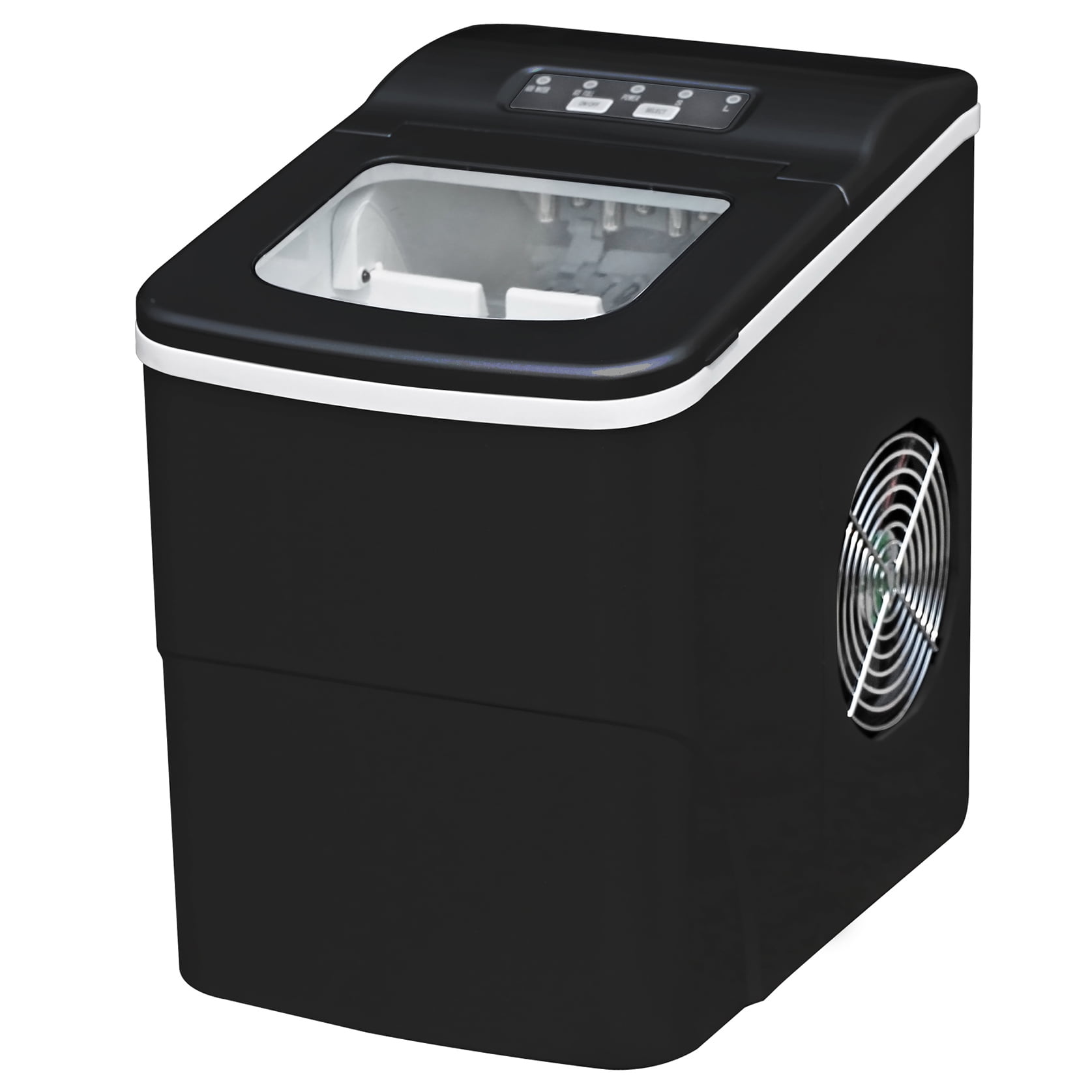 Electric Automatic Ice Maker for Home Office, Portable Countertop Ice Maker with Scoop, Compact Ice Cube Maker for Countertop, 9 Ice Cube Ready in 6 Min, Black