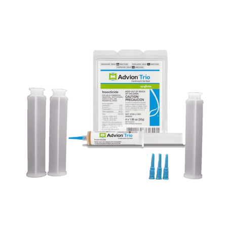 Advion Trio Cockroach Gel Bait - 1 Pack (4 Plunges, 4 Syringes, 4 x 30g Tubes) by Syngenta