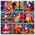 thumbnail image 2 of CHENISTORY-Cuadro de Papá Noel pintado a mano, pintura al óleo por número, regalo de Navidad, dibujo sobre lienzo, decoración del hogar, 2 of 4