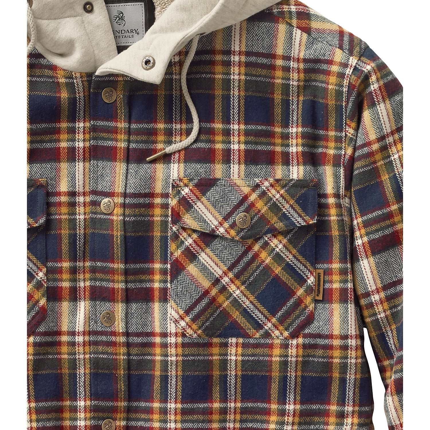 legendary whitetails men's camp night berber lined hooded flannel shirt jacket