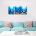 thumbnail image 6 of blue ocean fish 3 Pieces Framed Wall Art for Living Room Bathroom Wall Decoration Canvas Print Children''s Bedroom Wall decor Office Kitchen Home Decoration Underwater World Watercolor Painting, 6 of 6