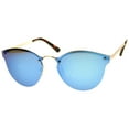 thumbnail image 2 of sunglassLA - Womens Fashion Iridescent Lens Rimless Metal Temple Cat Eye Sunglasses - 55mm, 2 of 4